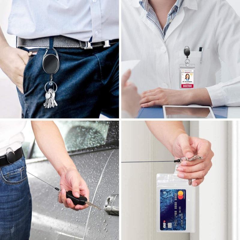 Retractable hoo(key) Keychain Holder and Waterproof Badge ID Card Holder