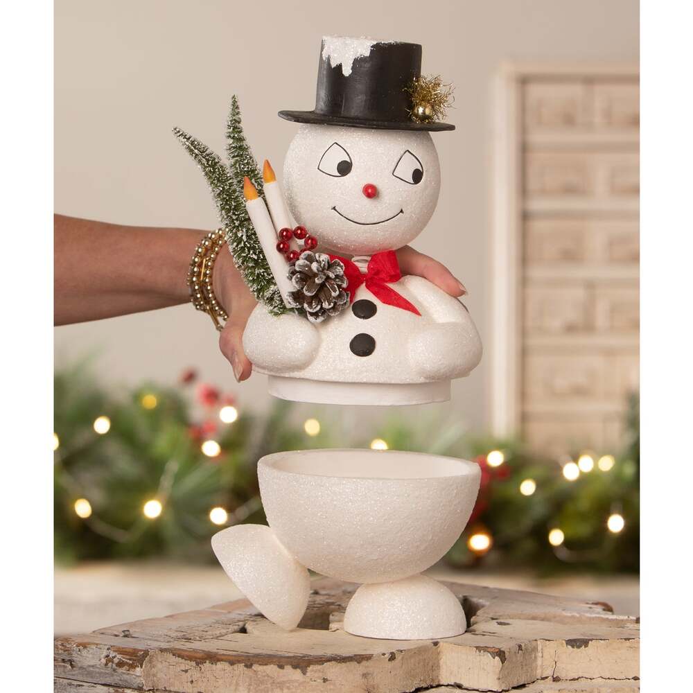 Jolly Bobble Snowman Container by Bethany Lowe Designs